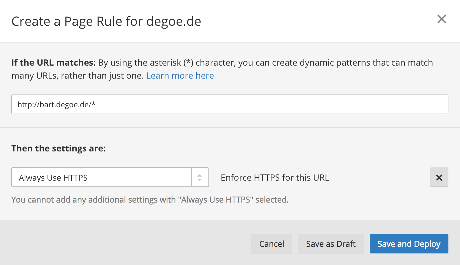 CloudFlare pagerule